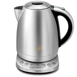 Chaleira Elétrica de 1.7L com Desligamento Automático, Aço Inoxidável, 1500W, 110v, RAXMETRY K410, Prateado