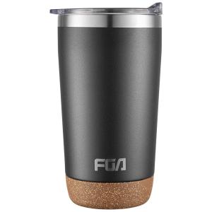 FGA Copo Térmico 470 mL para Cerveja, Café com Isolamento a Vácuo, Preto