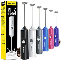 Espumador de Leite Elétrico com Bateria Recarregável USB e 3 Velocidades, CINCRED, Preto