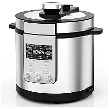 Panela de Pressão Elétrica 6L 14 em 1 com Temporizador, Liberação Automática de Pressão, 110V 1000W, VBGK, Prata