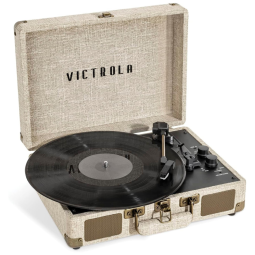 Toca Discos Retrô com Suporte de Record Player e Bluetooth, Vitrola Journey, Creme