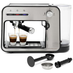 Máquina de Café Expresso Profissional 15 Bar com Bocal de Leite e Capacidade de 1L, 110V 1450W, Mixpresso, Cinza