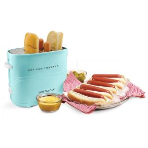 Máquina de Hot Dog Nostalgia até 2 Salsichas por Vez com Mini Pinças, Aço Inoxidável 110V Azul
