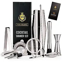 VB VINOBRAVO Kit Bn Profissional 11 Peças em Aço Inoxidável com Livro de Receitas, Preto