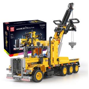 Kit de Construção Caminhão de Reboque com 1250 Peças para Crianças e Adultos, Mould King, Amarelo