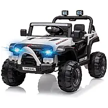 Carro Elétrico Infantil a Bateria 12V 2 Assentos com 3 Velocidades e Porta USB e AUX, TINKEAL, Branco