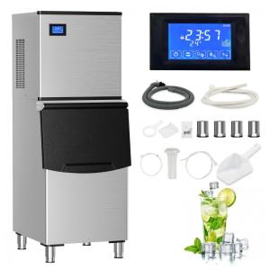 Máquina de Gelo Comercial ICYGLEE 181 kg/dia + Bin 100 kg Aço Inoxidável Autolimpeza ETL 110V