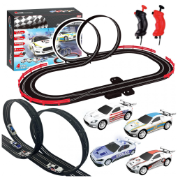 Pista de Corrida Slot Car com 4 Carros de Alta Performance, 2 Controladores e Contador de Voltas, AGM MASTECH