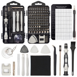 Kit de Chaves de Fenda de Precisão STREBITO 124 Peças Cinza 101 Bits CR-V Magnéticos 4mm