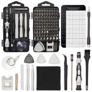 Kit de Chaves de Fenda de Precisão STREBITO 124 Peças Cinza 101 Bits CR-V Magnéticos 4mm