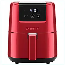 Mini Air Fryer 1,8 Litros Chefman Vermelha, 900W, Temporizador Digital, Cesto Antiaderente e Lavável, 110V