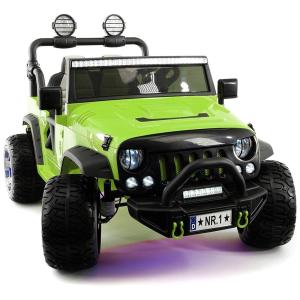 Modern Kids Carro, Carrinho para Crianças com 2 Assentos, Recarregável 12V, MP3, Rádio FM, Verde