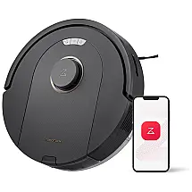 Aspirador Robô e Esfregão com Sucção Forte 5500Pa, Eescova DuoRoller, Navegação LiDAR e Autonomia de 4H, 110V, Roborock Q5 Pro, Preto