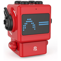 Robô Programável Inteligente JakMean NX01 com Controle de Voz e Aplicativos de Codificação para Crianças Acima de 3 Anos, Vermelho