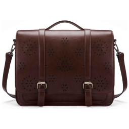 Bolsa Pasta de Couro PU 14 polegada Laptop, Café, ECOSUSI ES0120951A058 FBA