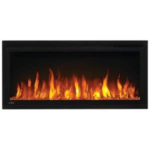 Lareira Elétrica de Embutir A43x91L cm com Cama de Brasa em Cristal de Vidro, 3 Cores de Chama e Controle Remoto, 110V 1500W, Napoleon