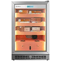 Umidor Elétrico Upgrade 84L com Controle de Temperatura e Umidade, Sistema de Umidificação Integrado, Prateleiras de Cedro Espanhol,ZIEUN