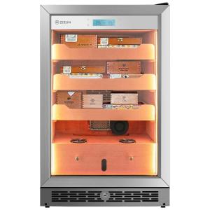 Umidor Elétrico Upgrade 84L com Controle de Temperatura e Umidade, Sistema de Umidificação Integrado, Prateleiras de Cedro Espanhol,ZIEUN