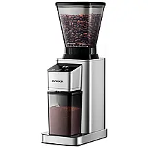 Moedor de Café Elétrico Ajustável com 48 Configurações de Moagem e Painel Digital, 110V, SHARDOR, Prata