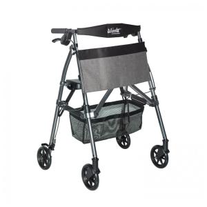 Andador Adulto Idoso Stander com Bolsa, Suporta até 113 kg Quilos, Preto