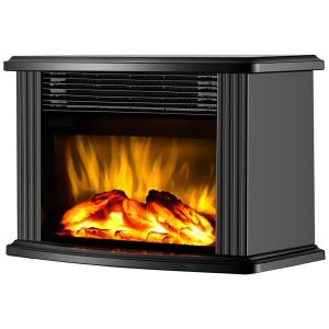 Mini Lareira Elétrico DONYER Portátil de Mesa 1500 W, Moldura de Metal Preto