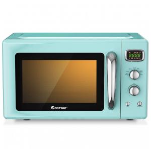 Micro Ondas Retrô de Bancada SIMOE com 5 Configurações 900W, Menta, 110v, COSTWAY, Verde