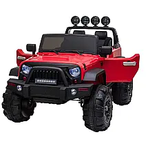 Carrinho Elétrico Infantil 2 Lugares 12V com Luzes LED e Controle Remoto TOBBI Vermelho