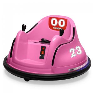 Carro Elétrico Infantil Bate Bate 6V com Adesivo Personalizável, Controle Remoto, Luzes LED e Giro de 360º para Crianças de 1 a 5 Anos
