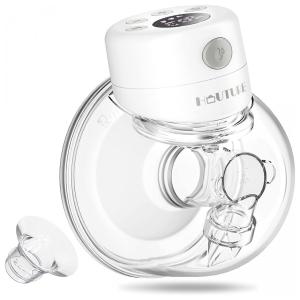 Bomba Tira Leite Única Elétrica Recarregável com Painel Digital 3 Modos e 9 Níveis de Sucção, Branca, HAUTURE, Branco