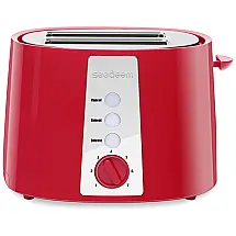 Torradeira Elétrica 2 Fatias com 6 Níveis de Tostagem e Bandeja de Migalhas, 110V 750W, SEEDEEM, Vermelha