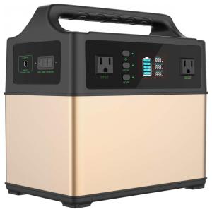 MAXOAK Gerador de Energia Solar Portátil 400Wh 2 Tomadas AC 110V, 300W DC, 125A com Luz SOS, Preto