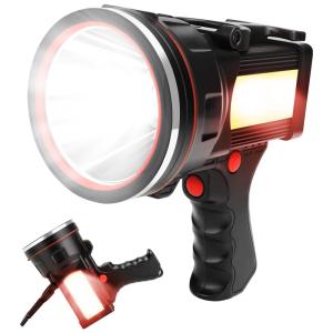 Lanterna LED Recarregável 3 Modos de Luz Saída USB para Celular Tripé Imã Alça Mão e Ombro, BIGSUN, Prateado