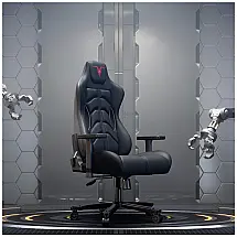 Cadeira Gamer Reclinável e Giratória com Apoio Lombar e Cabeça, FURGLE Black, Preto