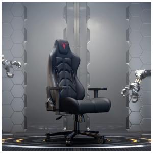 Cadeira Gamer Reclinável e Giratória com Apoio Lombar e Cabeça, FURGLE Black, Preto