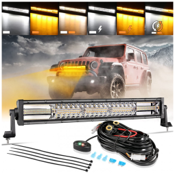 Barra LED Offroad com 12000 Lúmens e 2 Cores de Luz, 120W, Auxbeam, Preto