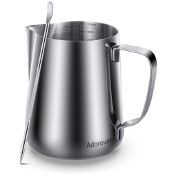 Jarra Leiteira Cremeira 350 mL Aço Inoxidável de Grau, ADOREVER 8541894591, Prateado