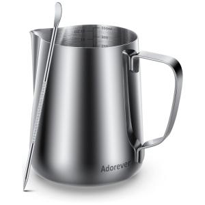 Jarra Leiteira Cremeira 350 mL Aço Inoxidável de Grau, ADOREVER 8541894591, Prateado