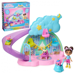 Playset Gabby's Dollhouse Kitty Care Ear Purrfect Playroom com 17 Peças e 4 Figuras de Brinquedo - Móveis e Acessórios de Boneca