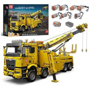 Kit de Construção Veículo de Resgate Rodoviário com 4883 Peças e Controle Remoto para Crianças e Adultos, Mould King, Amarelo