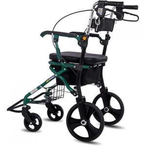 Andador Adulto Idoso com Apoio de Braço, Assento Acolchoado e Cesto, Suporta até 136 quilos, LHY WALKER, Verde