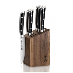 Conjunto de Facas em Aço Sueco com Bloco de Bancada, 6 Peças, Cangshan TS Série 1022261, Preto