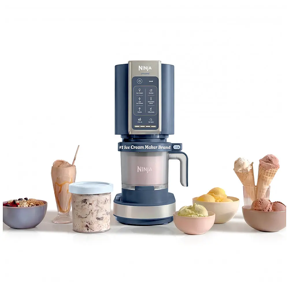 Sorveteira Ninja Creami 7-em-1 Recipiente 473 ml Gelato Sorvete Sorbet Azul-Marinho NC351