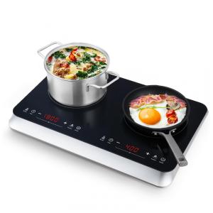 Cooktop de Indução Elétrico com 10 Níveis de Aquecimento, 2 Queimadores e Trava de Segurança para Crianças, 110V 1800W, COOKTRON, Preto
