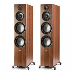 Par de caixas torre Polk Audio Reserve R700 flagship marrom para home theater estéreo 300W