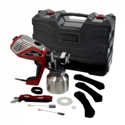 Pistola de Pintura Pulverizadora 1L com Configurações Ajustáveis e Estojo de zenamento, TITAN TOOL 0524093, Vermelho