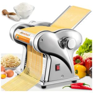 Máquina de Macarrão Automática em Aço Inoxidável com 6 Configurações, 135W, 110v, NEWHAI, Prateado