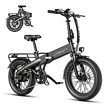 Bicicleta Elétrica Dobrável Jasion EB6 Preta 1000W Motor Brushless Bateria Embutida Removível 48V 375Wh Pneus 20" Fat Tire 7 Marchas 110V