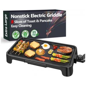 Grill Elétrico Antiaderente para até 8 Porções, 110V 1500W, Nozaya, Preto