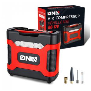 Compressor de Ar com Fio Portátil 150 PSI com Manômetro, 12V, DNA MOTORING TOOLS00210, Vermelho