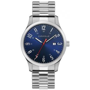 Relógio Masculino Analógico Quartzo de Aço Inoxidável, CARAVELLE 43B161, Prateado